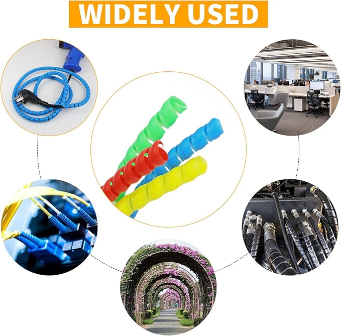 Spiral Cable Wrap, 33ft Wire Protection Sleeve Cover Cable Organizer Pipe - Image 7