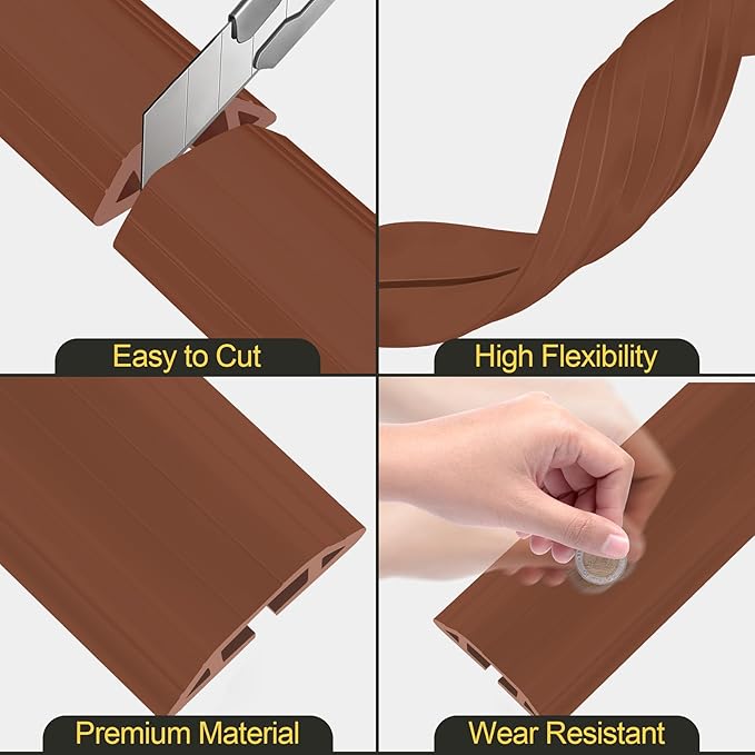MYFAMIREA 10FT Floor Cord Cover Heavy Duty Cable Cover Protector 3 Channels - Image 4