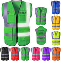 Custom Safety Vest for Men High Visibility Protective Workwear 5 Pockets Class 2 by YAEILOV