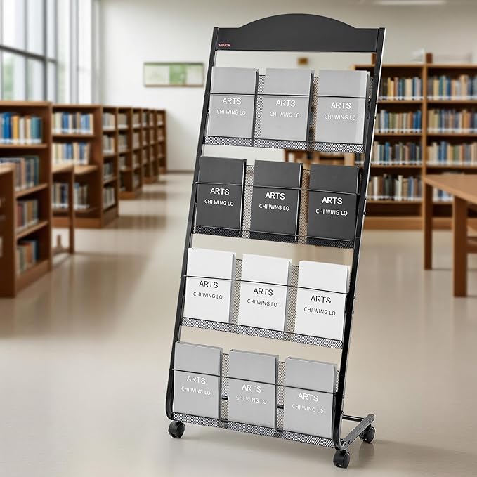 VEVOR Brochure Display Rack, 4-Tier Magazine Literature Display Stand - Image 8