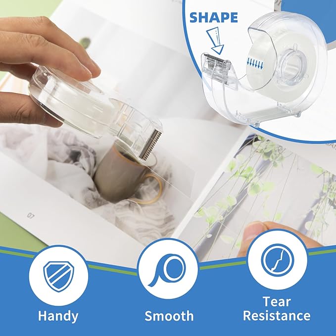24 Pcs Transparent Tape with Dispenser, 0.7 in x 1000 in Clear Tapes and - Image 3