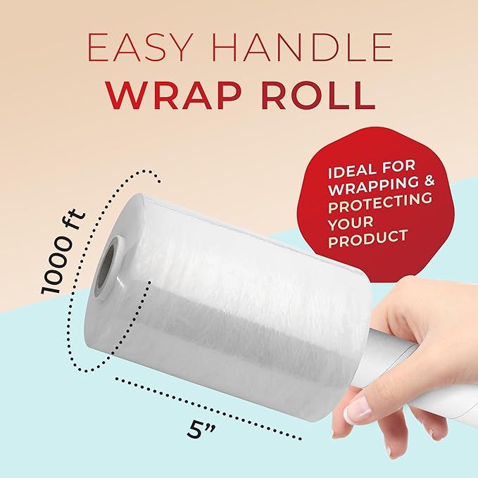 Shrink Wrap Roll for Moving | 80 Gauge 5" x 1000 FT Plastic Wraps for Packing | - Image 2