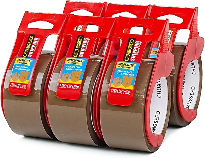 CHUANGSEED 6-Pack Brown Packing Tape by CHUANGSEED