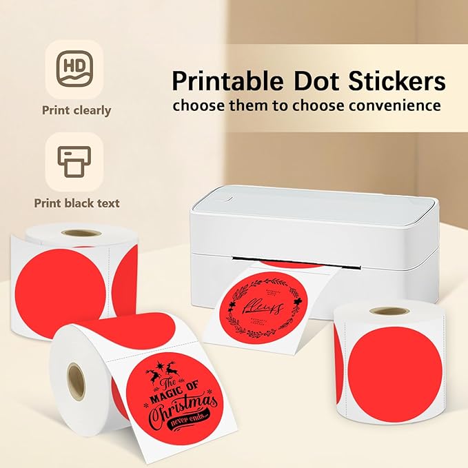 3 X 3 Inch Round Thermal Labels Circle Color Coding Labels Printable Waterproof - Image 2