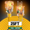 Lighted End Heavy Duty Outdoor Extension Cord Waterproof -16AWG, 3 Prong by Alphatool