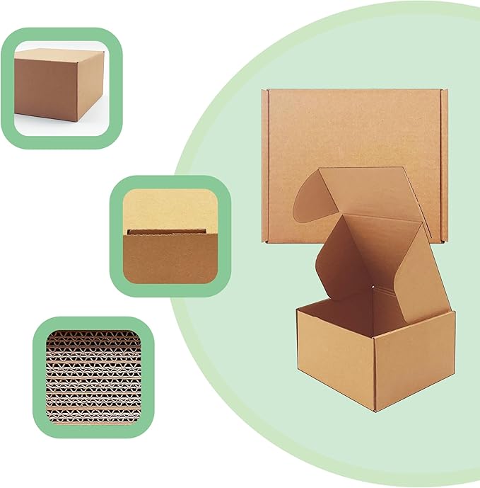 6x5x3 inch Shipping Boxes，Bulk 28 Pack，Brown Corrugated Mailers Cardboard - Image 6