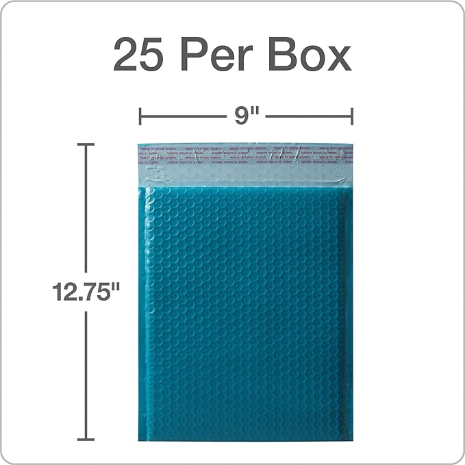Quality Park Bubble Mailers, 8.25 x 11 Shipping Envelopes, Water Resistant Blue - Image 7