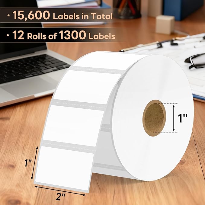 2" x 1" Direct Thermal Labels, Strong Adhesive Barcode & Address Stickers - Image 2