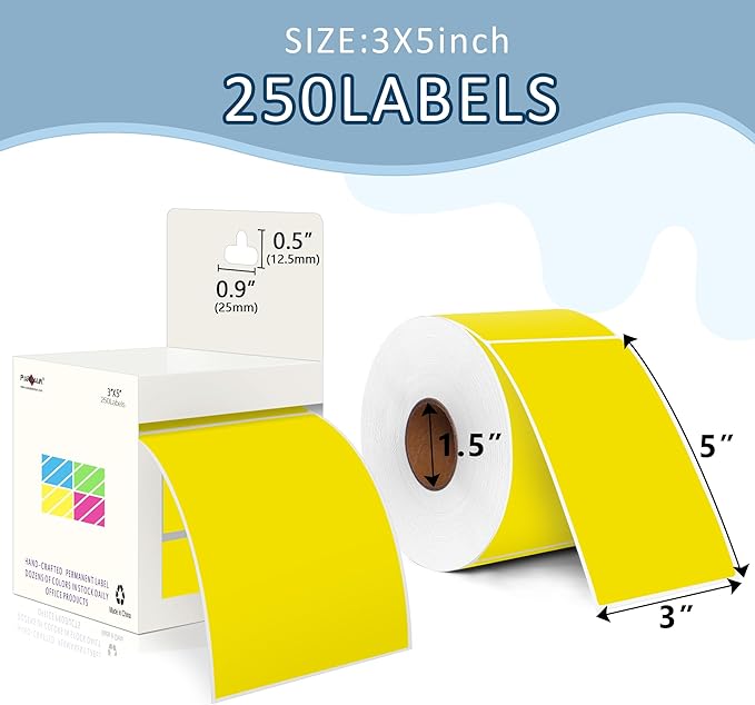 PARLAIM 3 X 5 Inch 1000Per/4Rolls Rectangle Inventory Color Coding Labels - Image 2