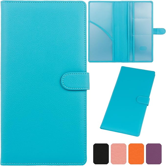 Car Registration and Insurance Holder, Leather Magnetic Shut Vehicle Glove Box by Srandme