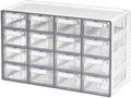 Blue Ginkgo Medium 16-Drawer Cabinet – Stackable Clear Organizer by BLUEGINKGO