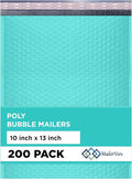 Teal 10x13 Inch Poly Bubble Mailers |Self Seal Padded Envelopes by MAILERVIEW