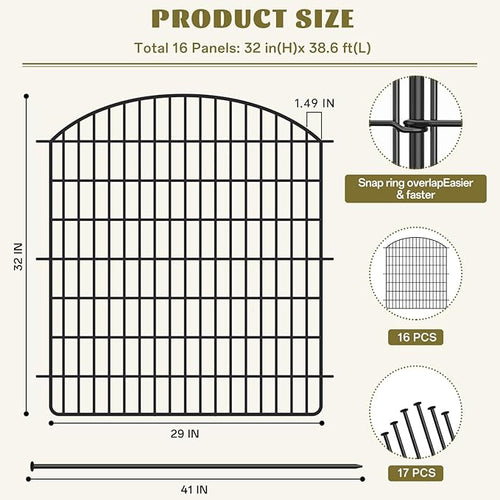 16 Panels No Dig Garden Fence - Image 2