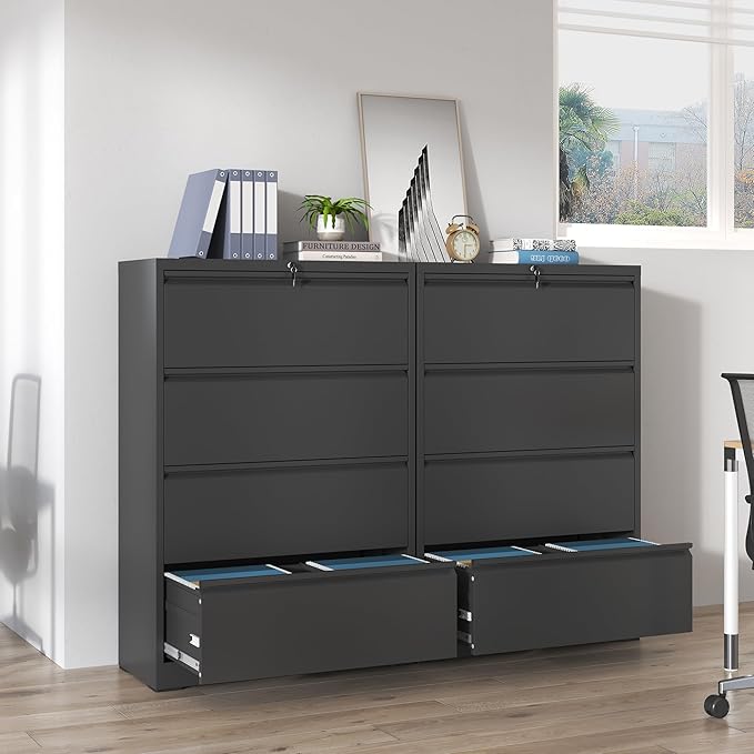 4 Drawer Lateral File Cabinets, Metal Filing Cabinet - Image 2