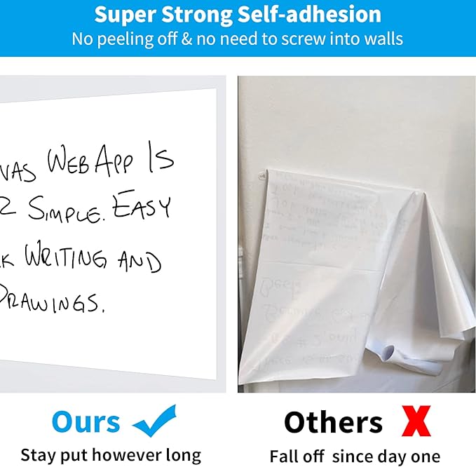 AFMAT Whiteboard Wallpaper, 6x4ft Dry Erase Contact Paper, Large Peel and Stick - Image 3