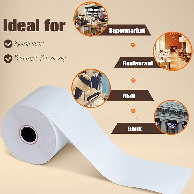 2 1/4" x 150' Thermal Paper, Adding Machine/Calculator POS Receipt paper - Image 6