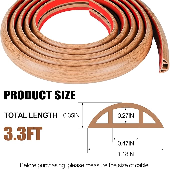 MYFAMIREA 3.3FT Floor Cord Cover - Image 2