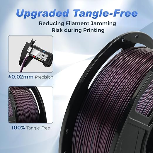 FLASHFORGE Rapid PLA Filament 1.75mm +/- 0.02mm Burnt Titanium to Abyssal Red - Image 5