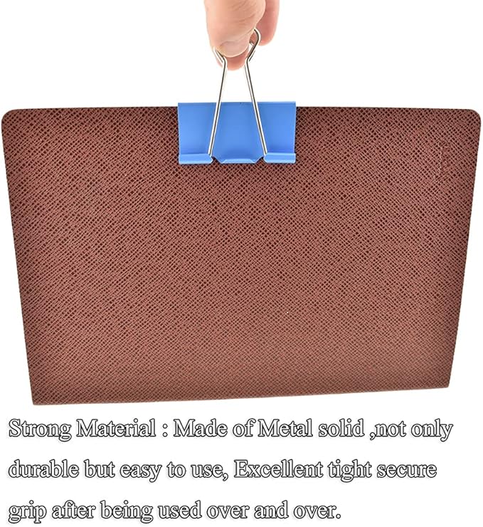 HAHIYO Binder Clips Paper Clamps Spring Steel Sturdy Large 1.97 inches Width - Image 7