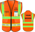 YOWESHOP High Reflective Visibility Safety Vest Custom Your Logo Safety Workwear by YOWESHOP