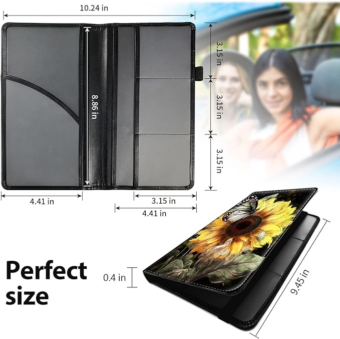 Car Registration and Insurance Holder, Leather Car Glove Box Organizer - Image 5