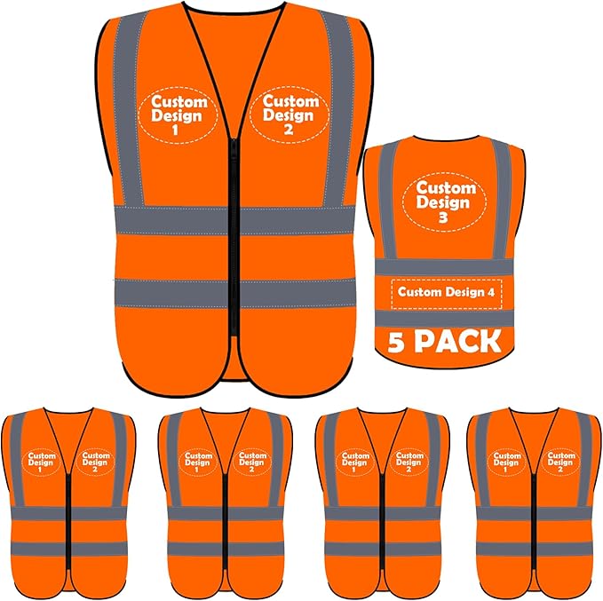 BeautyWill Custom Safety Vest Customized Logo Class 2 High Visibility by BeautyWill