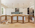 LZRS 6-Panel Extra Wide Wooden Freestanding Dog Gate: Foldable Solid Wood and by LZRSPET