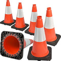 6 Pack 18" Inch Orange PVC Traffic Cones by OranLite