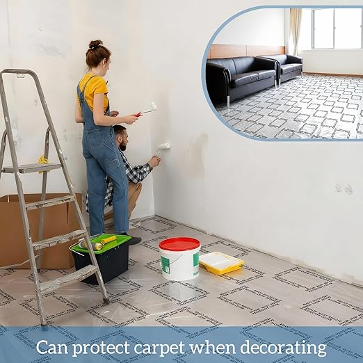 Carpet Protection Film 24" x 300' Roll Self Adhesive Clear Plastic Carpet - Image 6