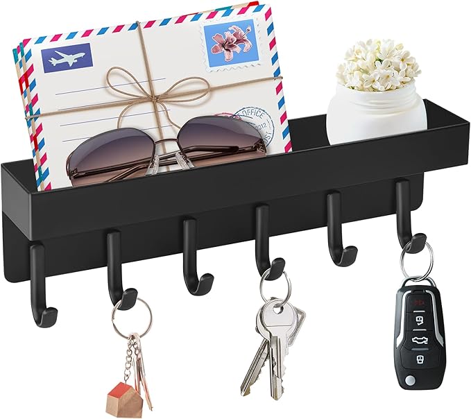 VIS'V Magnetic Key Holder Wall Mount, Compact Metal Key Rack by VISV