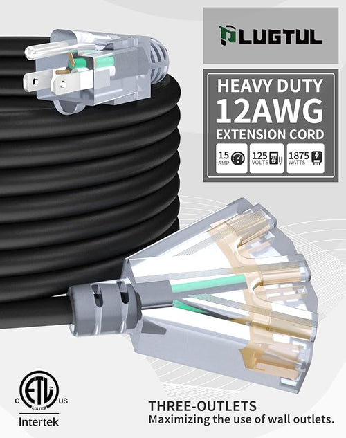 15Ft 12/3 Outdoor Extension Cord - Image 2