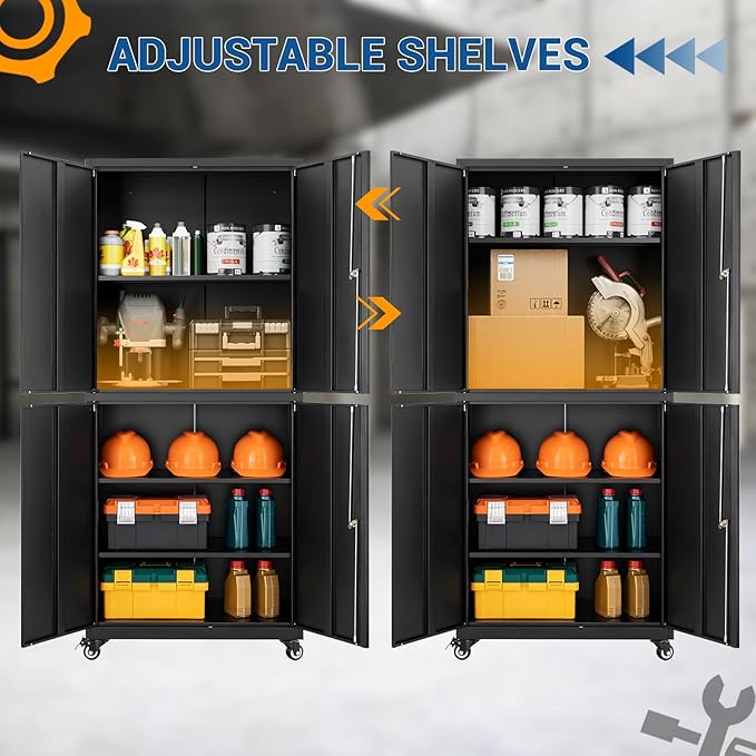 Metal Storage Cabinet-Heavy Duty Rolling Tool Cabinet Garage Storage Cabinets - Image 4