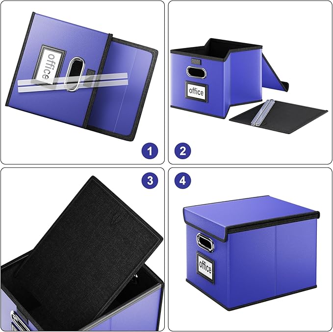 Huolewa Decorative Leather File Organizer Storage Boxes - Image 7