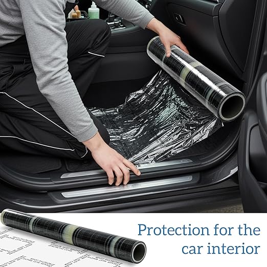 Carpet Protection Film 24" x 300' Roll Self Adhesive Clear Plastic Carpet - Image 4