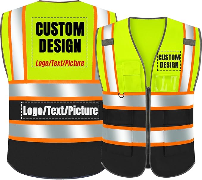 BeautyWill Custom Logo Safety Vest Class2 High Visibility Reflective Vest by BeautyWill