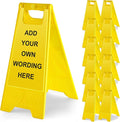 12 Pack 24 Inch Blank Floor Sign Yellow A-frame Foldable Caution Sign Write-On by Seeshack