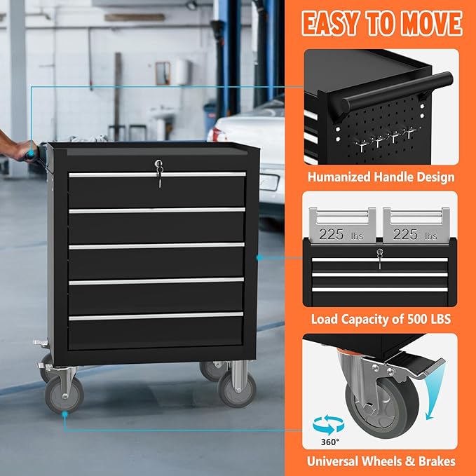 5-Drawer Rolling Tool Chest - Image 6