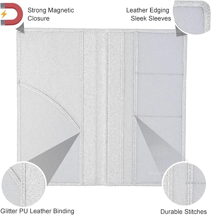 Car Registration and Insurance Holder, Leather Magnetic Shut Vehicle Glove Box - Image 2