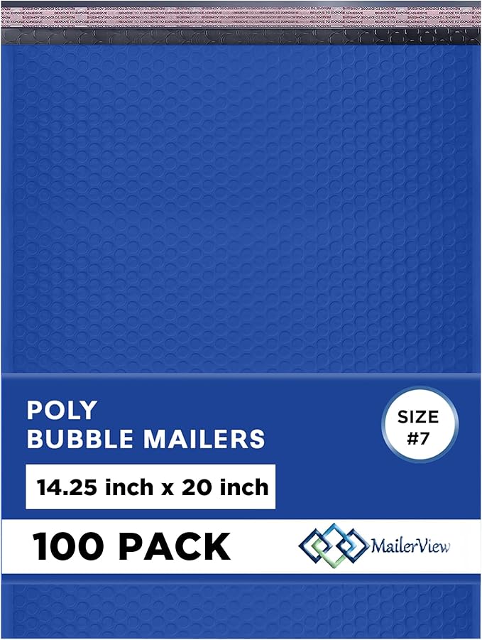 Royal Blue Extra Large Poly Bubble Mailers 14.25x20 inch #7 | Self Seal Large by MAILERVIEW
