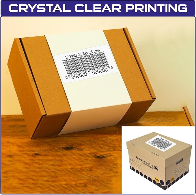 CEPRICO 2.25”X1.25” Direct Thermal Barcode Address Self Adhesive Perforated - Image 3