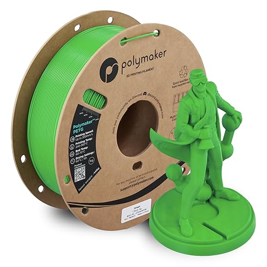 Polymaker PETG Green 3D Printer Filament 1.75mm 1kg, High Speed PETG up to by Polymaker
