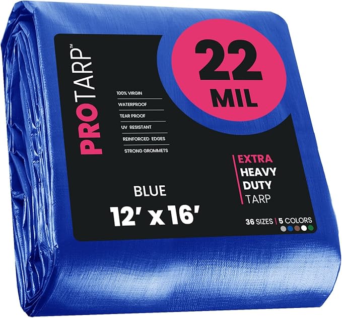 PROTARP Extreme Heavy Duty 22 Mil Tarp Cover, Waterproof, UV Resistant by Protarp
