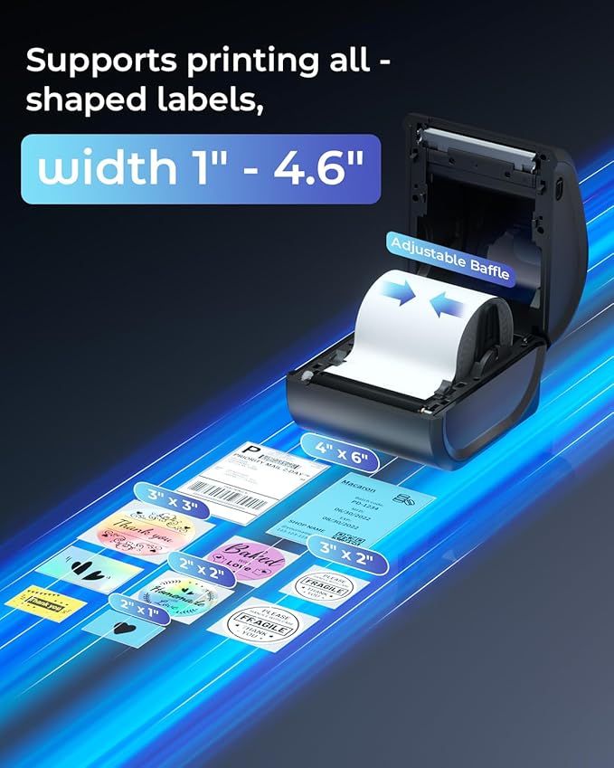 Phomemo Ethernet Thermal Label Printer 4x6, 300DPI Wireless Thermal Printers - Image 8