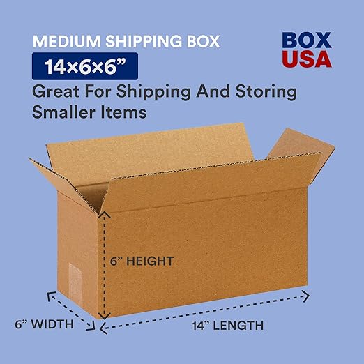 BOX USA Shipping Boxes 14"L x 6"W x 6"H 25-Pack Long Corrugated Boxes - Image 2