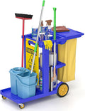 Nisorpa Commercial Janitorial Cart, 3-Shelf Housekeeping Cart, High Capacity by Nisorpa