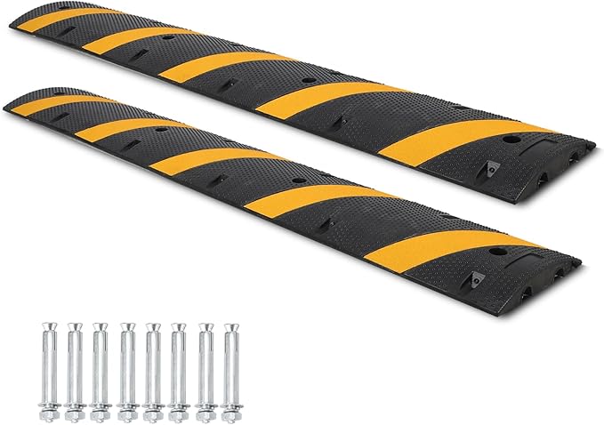 Garvee Speed Bump, 2 Pack 6 Ft Rubber Speed Bumps by Garvee