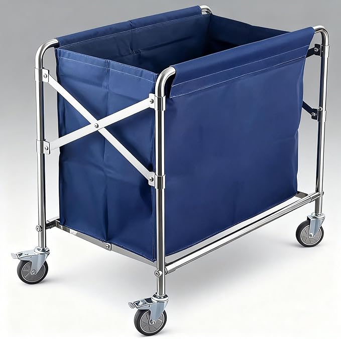 Commercial Laundry Cart 12 Bushel Collapsible Laundry Baskets by CXWAWSZ
