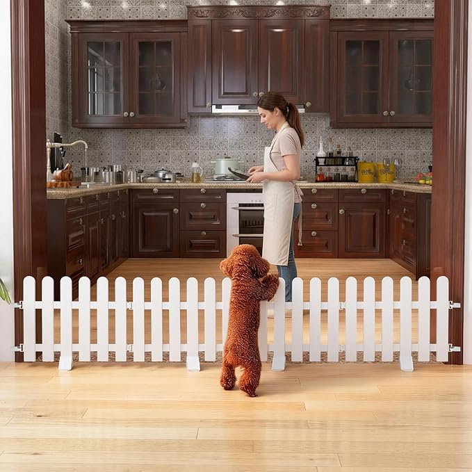 Short Dog Gate 19.7 x 78.7 Inch Adjustable Puppy Gate Indoor Folding Pet Door - Image 3
