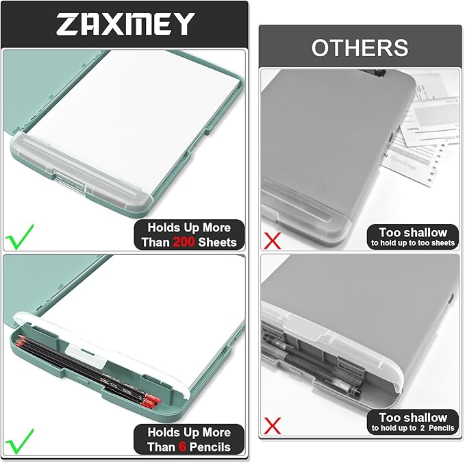 Plastic Clipboard with Storage, 8.5 x 11 Storage Organization Box Side-Opening - Image 5
