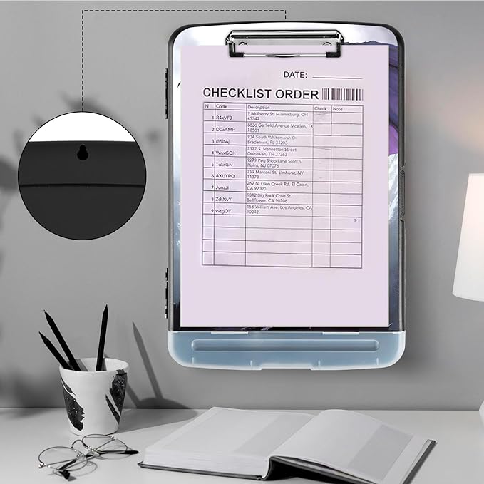 Clipboard with Storage, Storage Clipboard with Pen Holder, Heavy Duty Plastic - Image 4